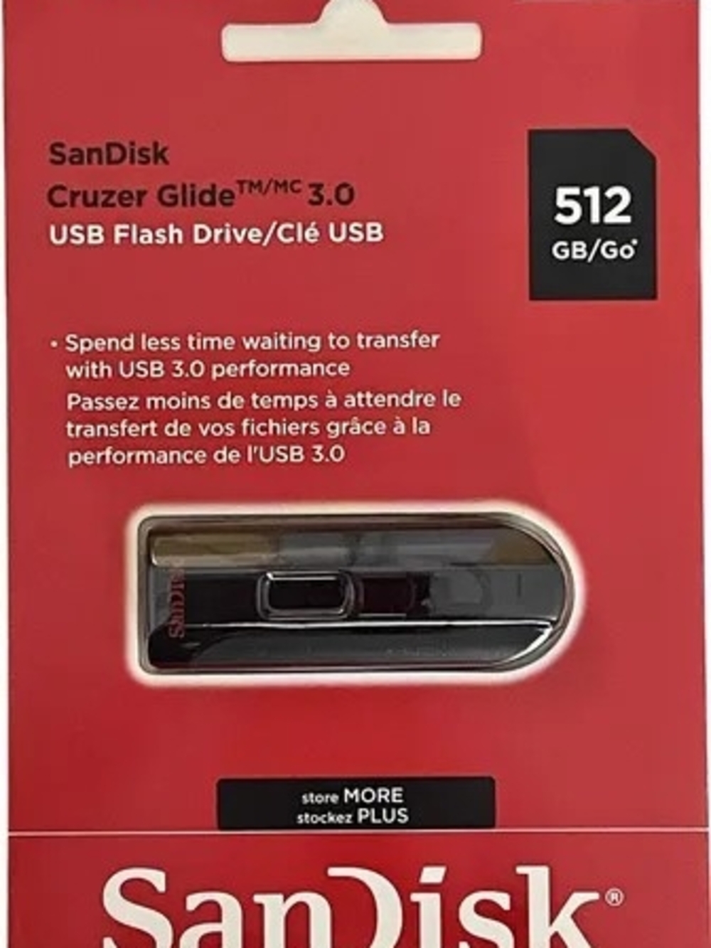 SanDisk Cruzer Glide 512GB USB 3.0 Flash Drive - Black